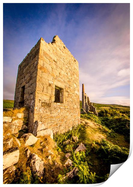 Carn Galver Engine House Print by Mike Lanning