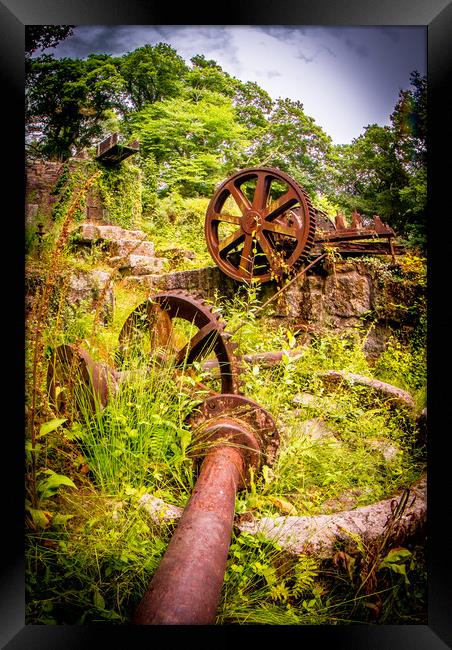 Luxulyan Valley Water Wheel ruins Framed Print by Mike Lanning