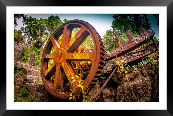 Luxulyan Valley Water Wheel ruins (2) Framed Mounted Print by Mike Lanning