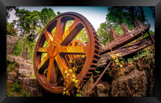 Luxulyan Valley Water Wheel ruins (2) Framed Print by Mike Lanning