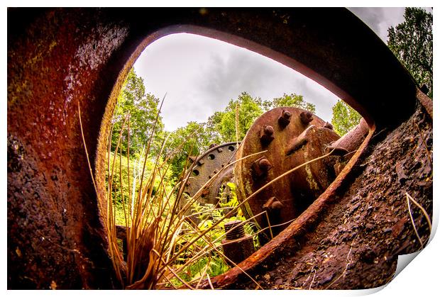 Luxulyan Valley Water Wheel ruins (3) Print by Mike Lanning