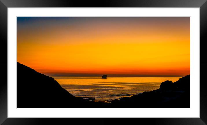 Trevellas Porth Sunset (1) Framed Mounted Print by Mike Lanning