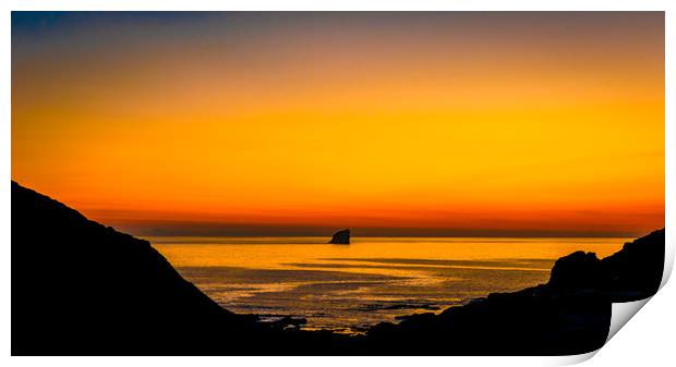 Trevellas Porth Sunset (1) Print by Mike Lanning