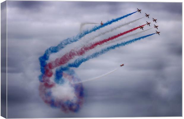 Red Arrows Tornado Canvas Print by Phil Clements