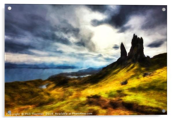 The Old Man of Storr Acrylic by Phill Thornton