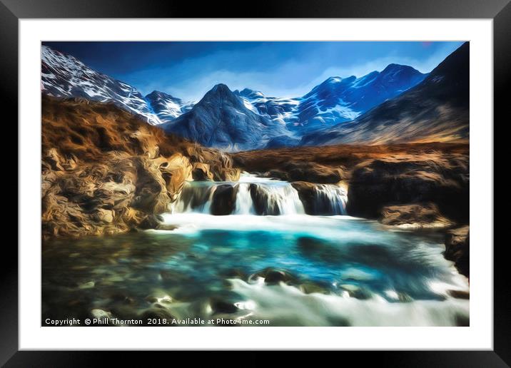 Fairy Pools, Isle of Skye, with an impressionist Framed Mounted Print by Phill Thornton