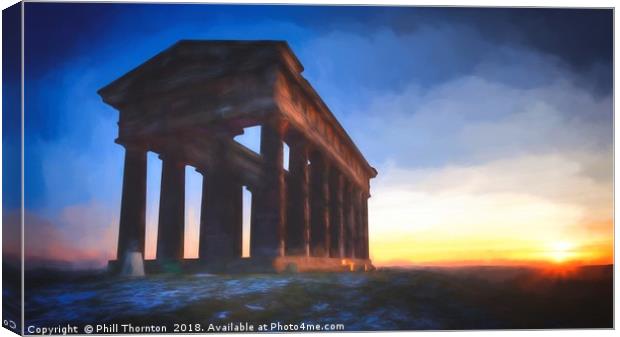 Impressionist Sunrise over Penshaw Monument  Canvas Print by Phill Thornton