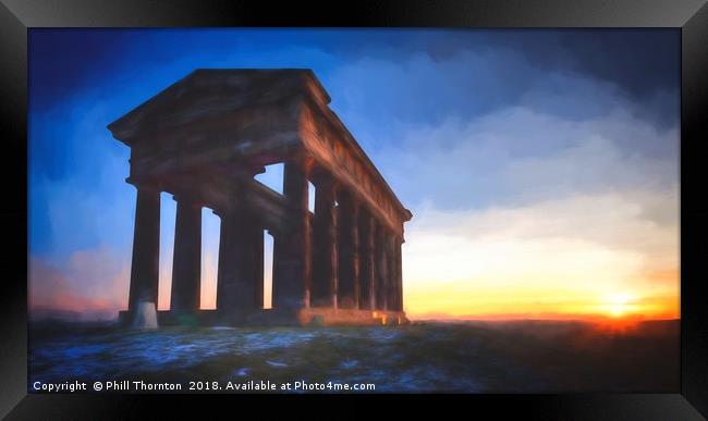 Impressionist Sunrise over Penshaw Monument  Framed Print by Phill Thornton