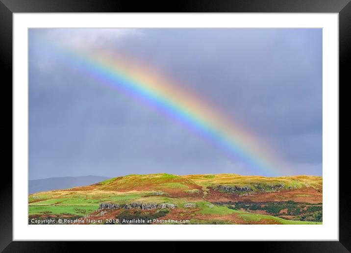 Rainbow through the rain Skye Framed Mounted Print by Rosaline Napier