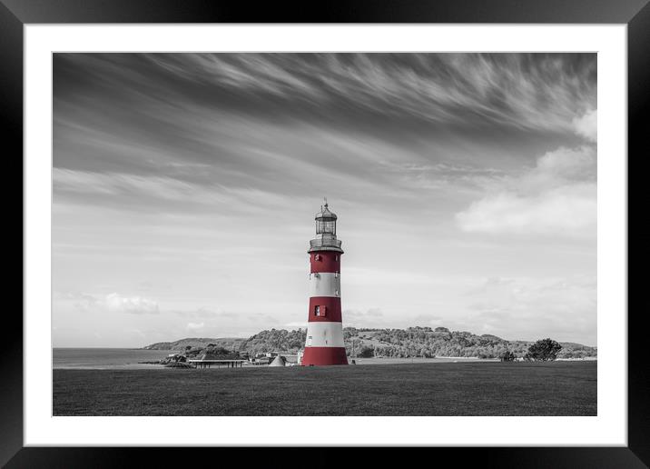 SMEATONS TOWER ON PLYMOUTH HOE Framed Mounted Print by Bahadir Yeniceri