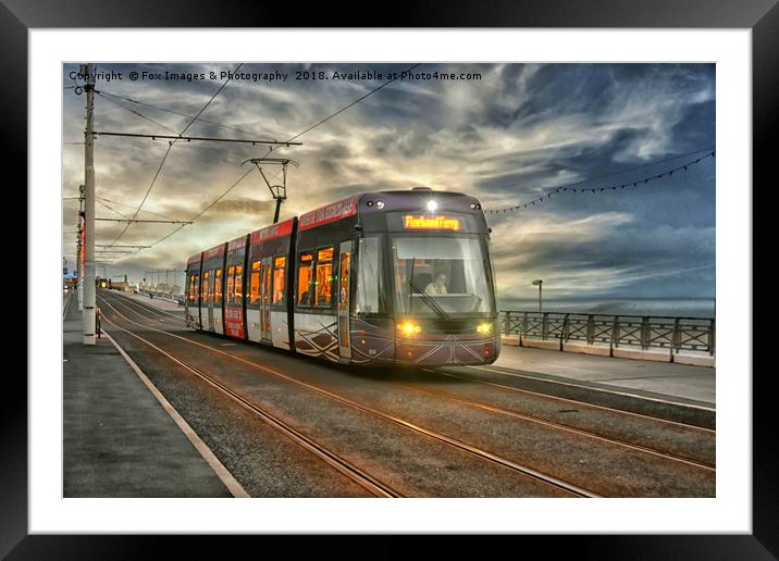Blackpool tram Framed Mounted Print by Derrick Fox Lomax