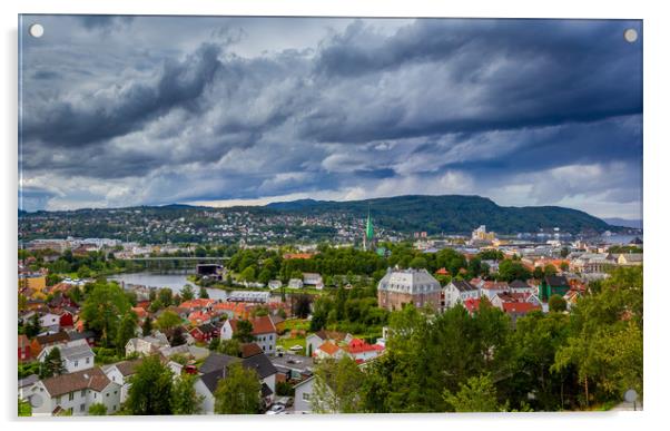 The city of Trondheim in Norway Acrylic by Hamperium Photography
