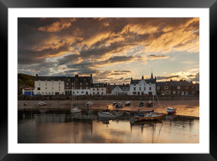 Stonehaven Sunset Framed Mounted Print by Mike Stephen