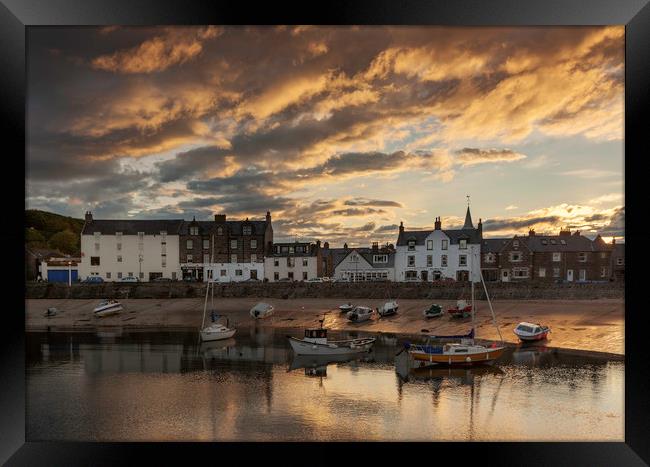 Stonehaven Sunset Framed Print by Mike Stephen