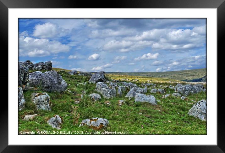 "Rocks , Moorland and Sky" Framed Mounted Print by ROS RIDLEY