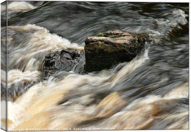 "Water over Rocks 4" Canvas Print by ROS RIDLEY