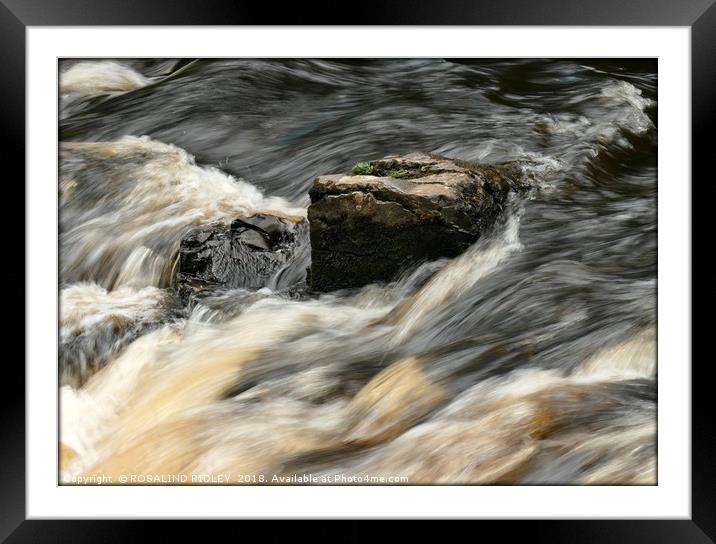 "Water over Rocks 4" Framed Mounted Print by ROS RIDLEY