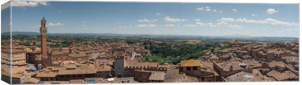 Panoramic view of Siena Canvas Print by ANDREW HUDSON