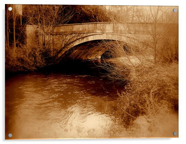Nostalgic Bridge Acrylic by Louise Godwin
