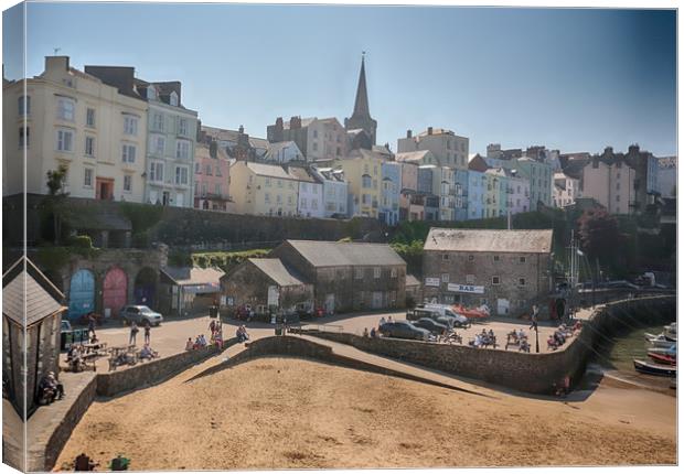 Tenby Harbour and Town Canvas Print by Ceri Jones