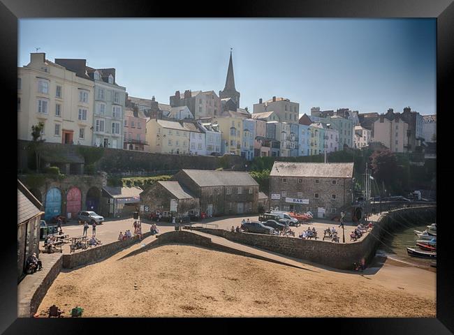 Tenby Harbour and Town Framed Print by Ceri Jones
