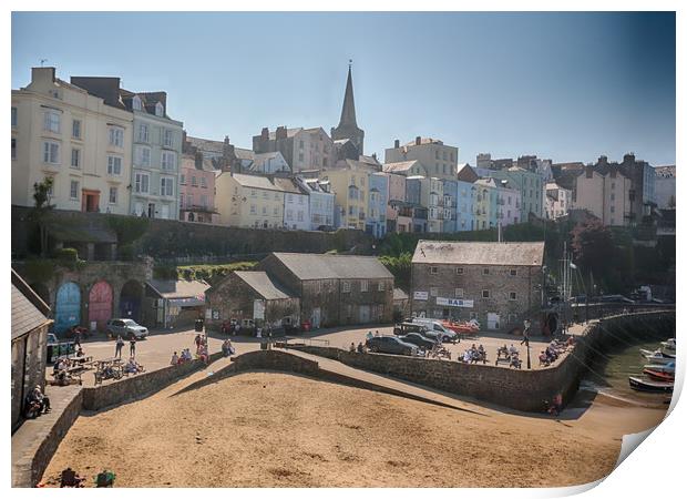 Tenby Harbour and Town Print by Ceri Jones