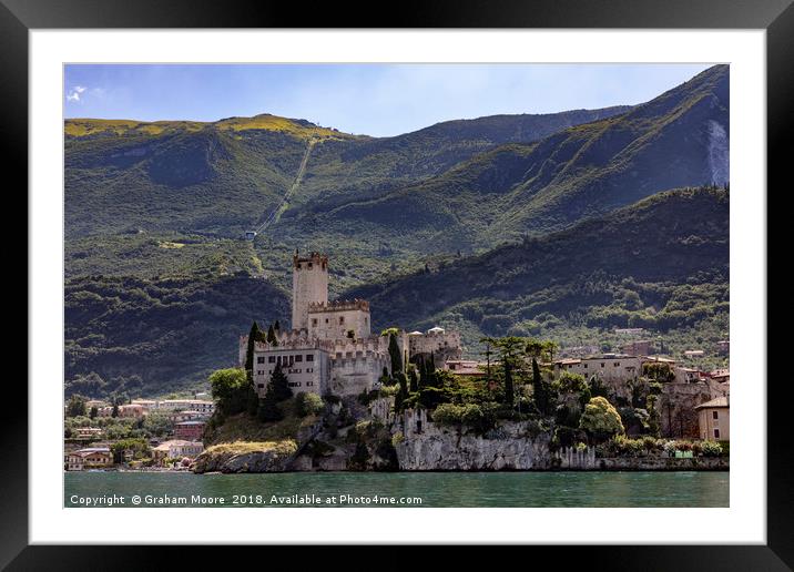 The castle at Malcesine Framed Mounted Print by Graham Moore