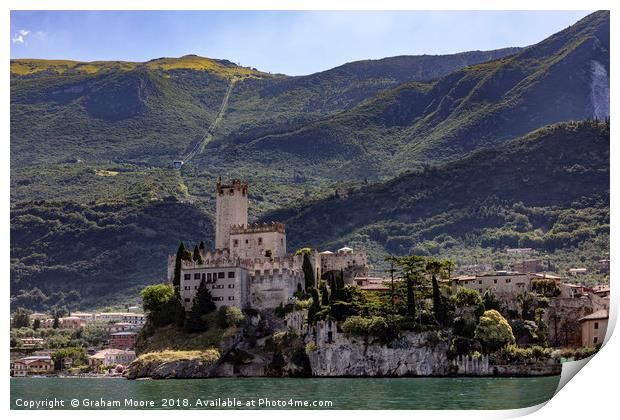 The castle at Malcesine Print by Graham Moore