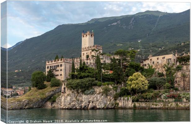 Castello Scaligero at Malcesine Canvas Print by Graham Moore