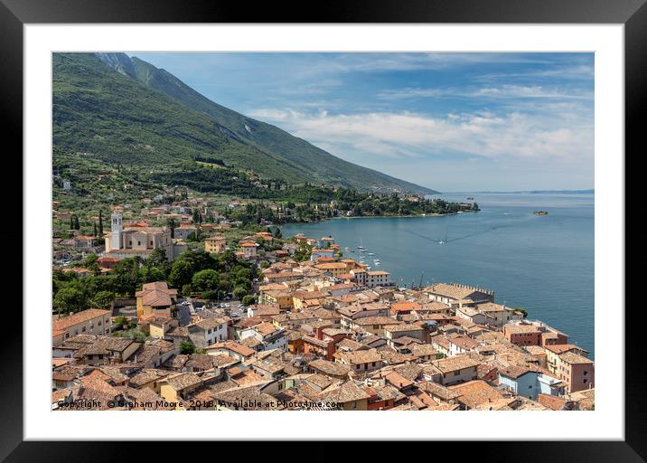Malcesine from Castello Scaligero Framed Mounted Print by Graham Moore
