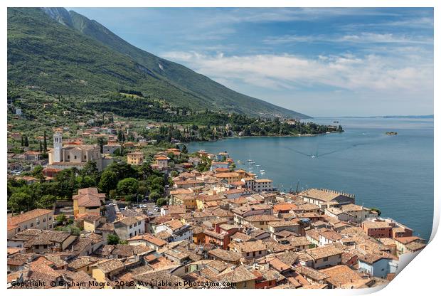 Malcesine from Castello Scaligero Print by Graham Moore