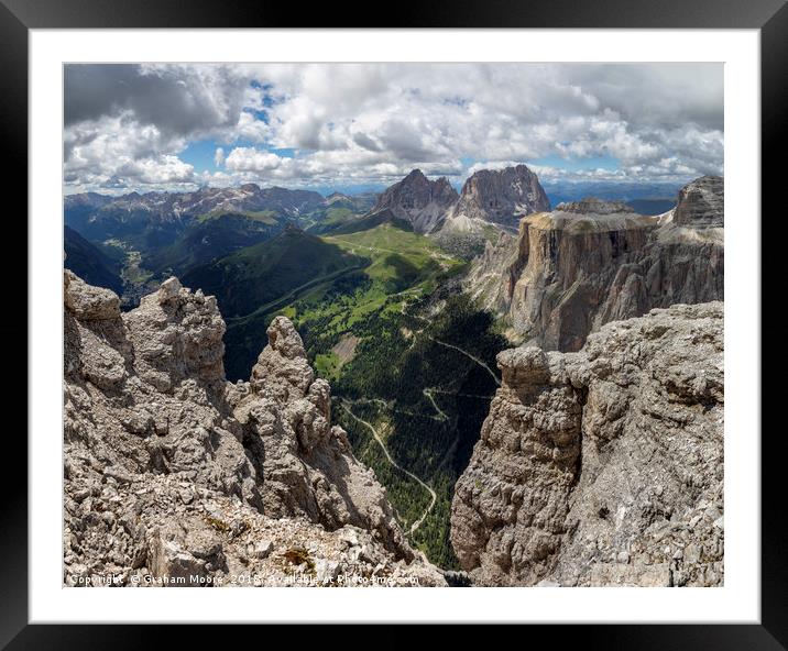Sass Pordoi in the Dolomites Framed Mounted Print by Graham Moore