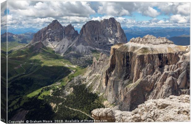 Sella Towers Canvas Print by Graham Moore
