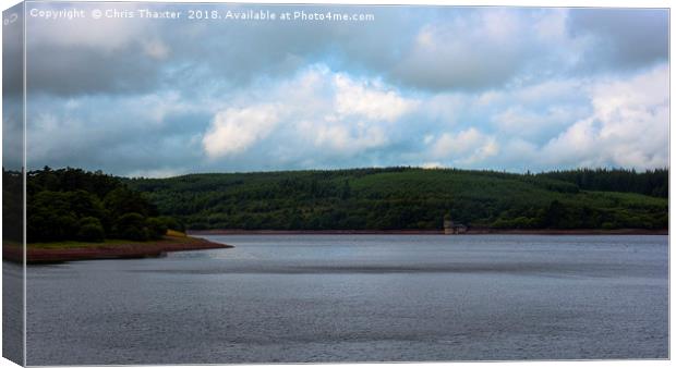 Low Water at Usk Reservoir Canvas Print by Chris Thaxter