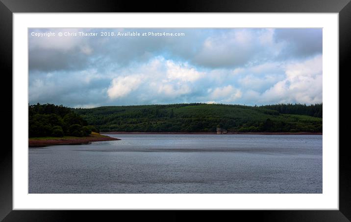 Low Water at Usk Reservoir Framed Mounted Print by Chris Thaxter