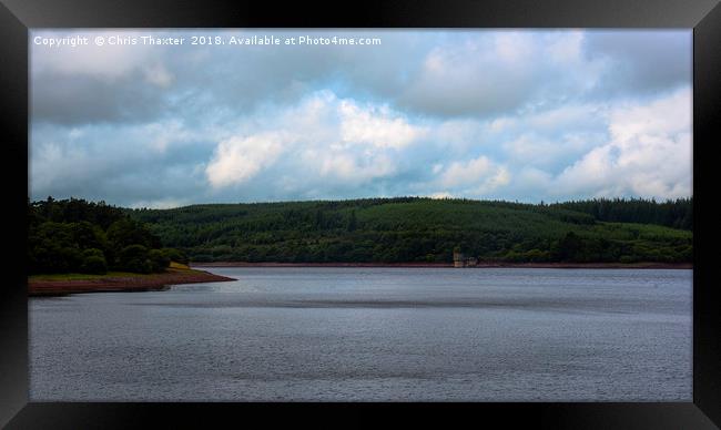 Low Water at Usk Reservoir Framed Print by Chris Thaxter