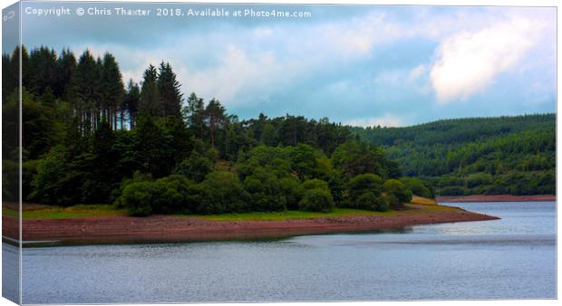Tranquil Waters of Usk Reservoir Canvas Print by Chris Thaxter