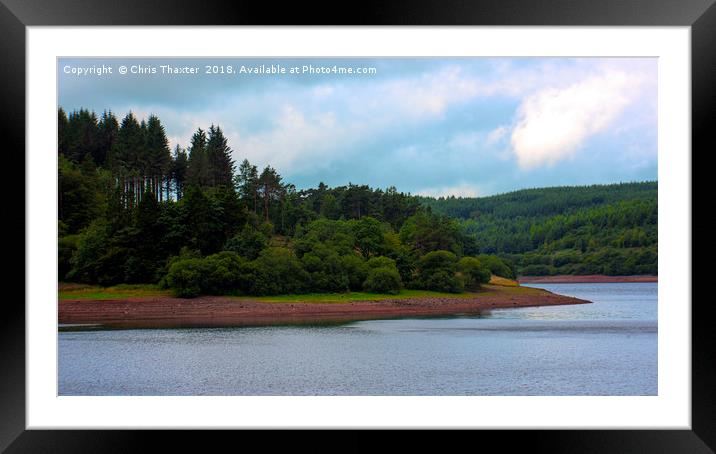 Tranquil Waters of Usk Reservoir Framed Mounted Print by Chris Thaxter