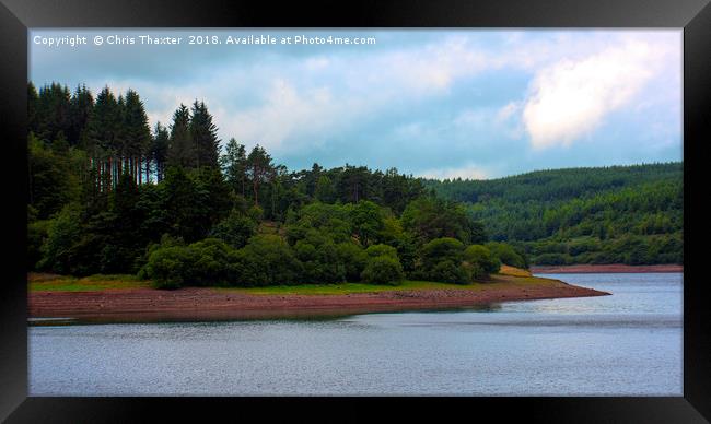 Tranquil Waters of Usk Reservoir Framed Print by Chris Thaxter