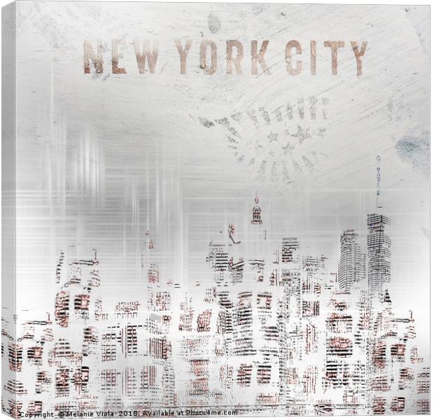 SHABBY CHIC New York City Skylines  Canvas Print by Melanie Viola