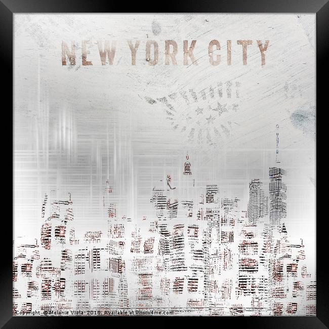 SHABBY CHIC New York City Skylines  Framed Print by Melanie Viola