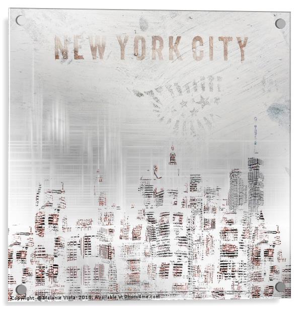 SHABBY CHIC New York City Skylines  Acrylic by Melanie Viola