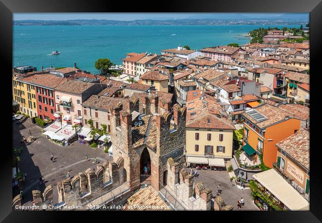 Sirmione Town and Lake Garda, Italy Framed Print by Chris Warham