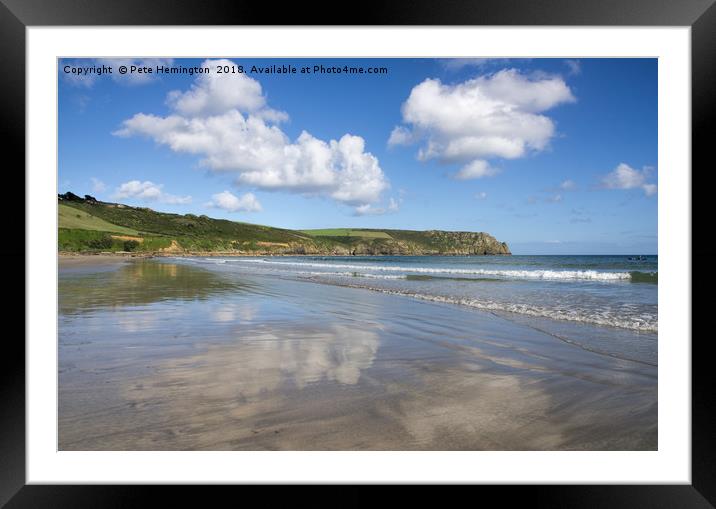 Carne Beach in Cornwall Framed Mounted Print by Pete Hemington