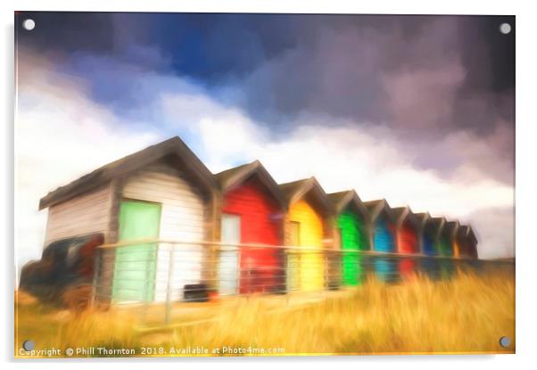 Blyth Beach Huts No. 4 Acrylic by Phill Thornton
