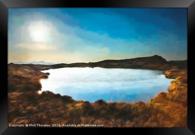 Sunset over Loch na Clarlaich to the Isle of Skye. Framed Print by Phill Thornton