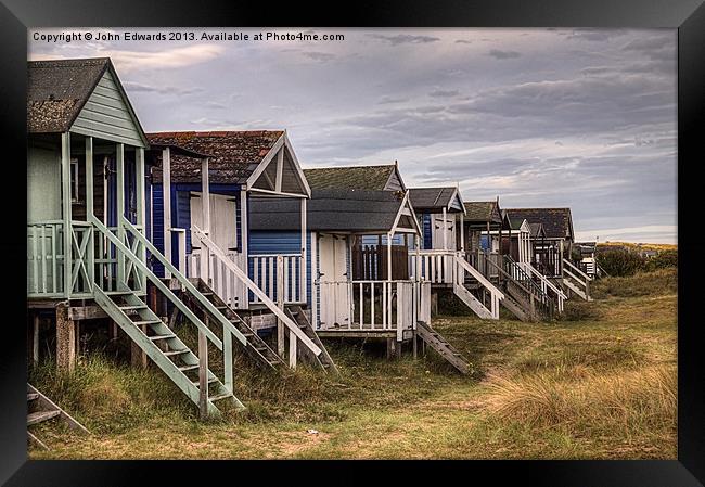 Old Hunstanton Beach Huts, North Norfolk, UK Framed Print by John Edwards
