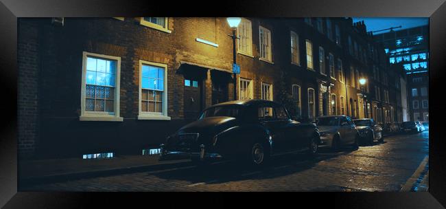 Vintage car in a London night Framed Print by Iacopo Navari
