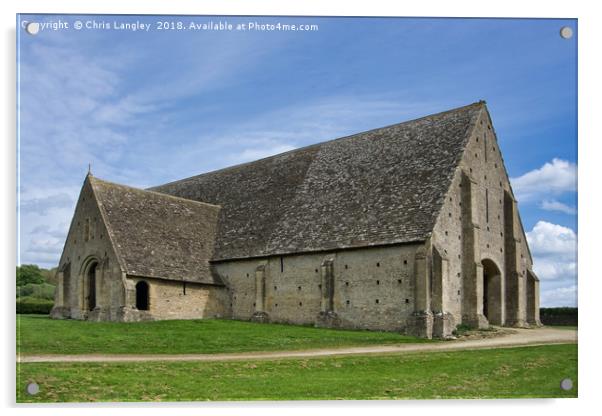 15th Century Tithe Barn Acrylic by Chris Langley