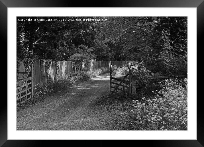 Enjoying a rural walk at Swyncombe, Oxfordshire Framed Mounted Print by Chris Langley